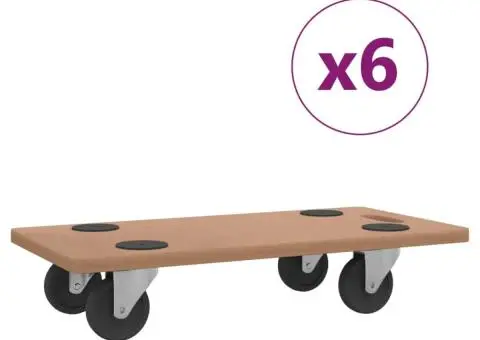 Șasiuri rulante, 6 buc., lemn prelucrat, dreptunghiular - 2/5