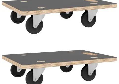 Cărucioare transport 2 buc dreptunghiulare 60x40x11,5 cm 250 kg - 2/5