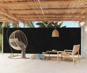 Copertină laterală retractabilă de terasă, negru, 180x600 cm