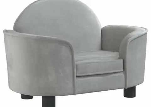 Pat de câini, gri deschis, 66x40x45 cm, catifea - 2/5