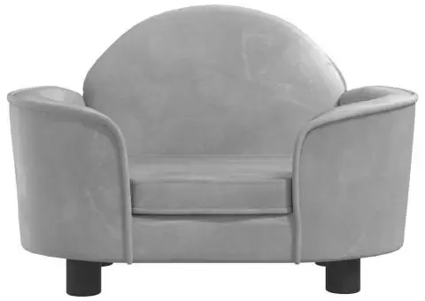 Pat de câini, gri deschis, 66x40x45 cm, catifea - 3/5