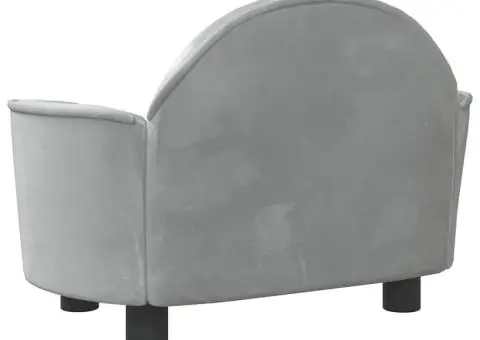 Pat de câini, gri deschis, 66x40x45 cm, catifea - 5/5