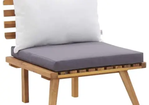 Set mobilier de grădină cu perne, 4 piese, lemn masiv de acacia - 3/5