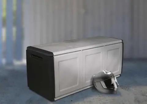 Ladă depozitare de grădină, gri închis/negru, 138x53x57cm, 330L - 1/5