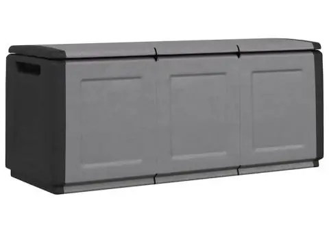 Ladă depozitare de grădină, gri închis/negru, 138x53x57cm, 330L - 2/5