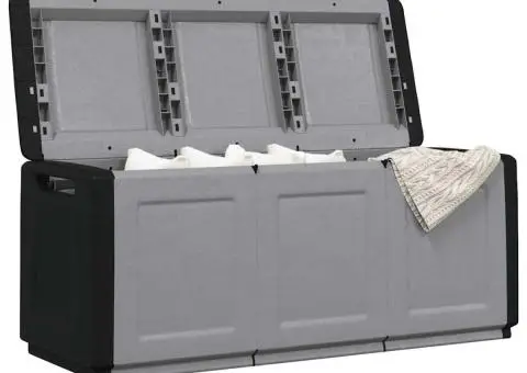 Ladă depozitare de grădină, gri închis/negru, 138x53x57cm, 330L - 3/5