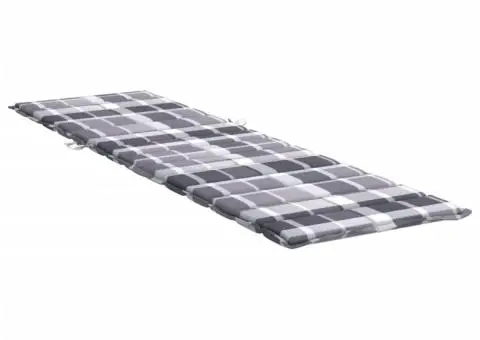 Pernă de șezlong, gri carouri, 200x50x3 cm, textil Oxford - 4/5