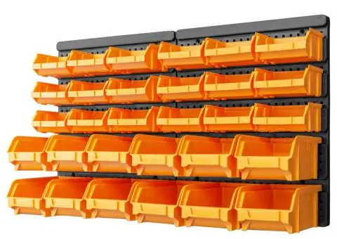 Set cutii depozitare 32 piese cu panouri de perete galben/negru - 1/5