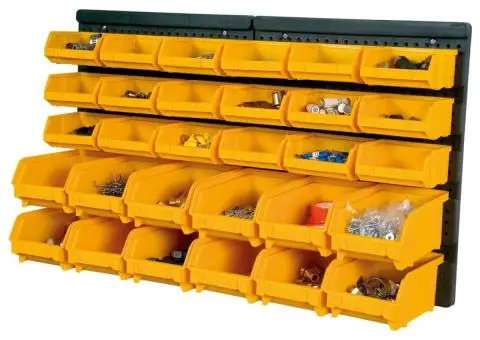 Set cutii depozitare 32 piese cu panouri de perete galben/negru - 2/5