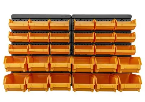 Set cutii depozitare 32 piese cu panouri de perete galben/negru - 3/5