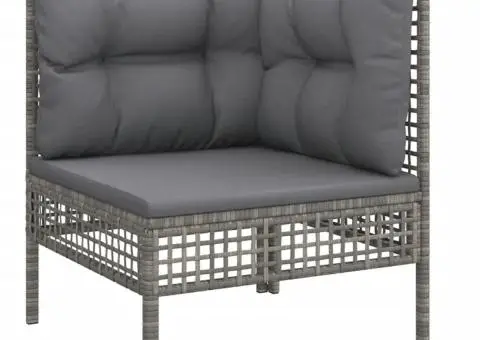 Set mobilier de grădină cu perne, 5 piese, gri, poliratan - 5/5