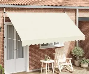 Copertină retractabilă manual, crem, 350 cm