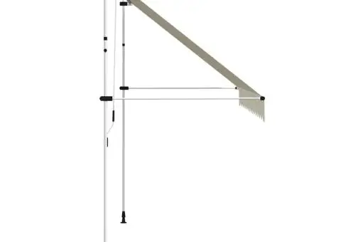 Copertină retractabilă manual, crem, 350 cm - 4/5