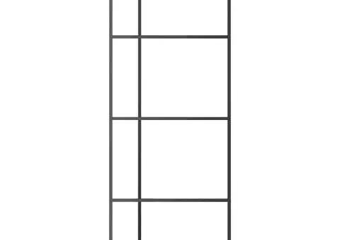 Ușă glisantă, negru, 76x205 cm, sticlă ESG și aluminiu - 3/5