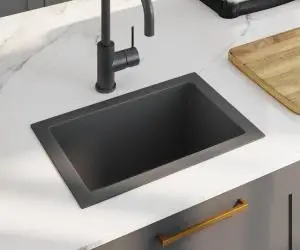 Chiuvetă de bucătărie lucrată manual, negru, oțel inoxidabil