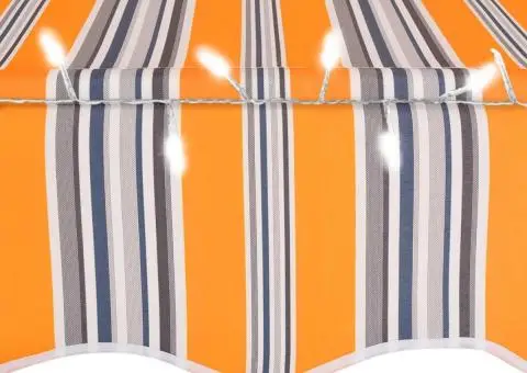 Copertină retractabilă manual cu LED, galben & albastru, 150 cm - 5/5