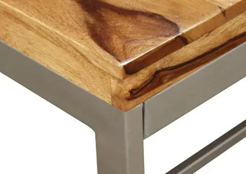 Masă de bucătărie, 180 cm, lemn masiv de acacia și oțel - 5/5