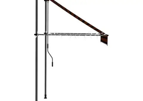 Copertină retractabilă manual cu LED, portocaliu & maro, 150 cm - 5/5