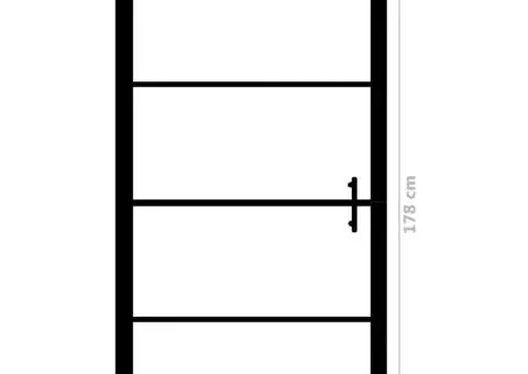 Ușă de duș, negru, 100 x 178 cm, sticlă mată securizată - 5/5
