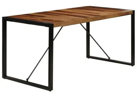 Masă de bucătărie, 160x80x75 cm, lemn masiv de acacia - 1/5