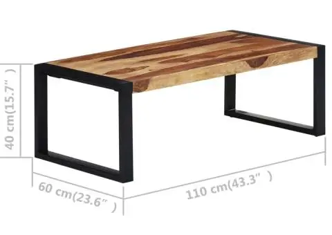 Măsuță de cafea, 110x60x40 cm, lemn masiv de acacia - 5/5