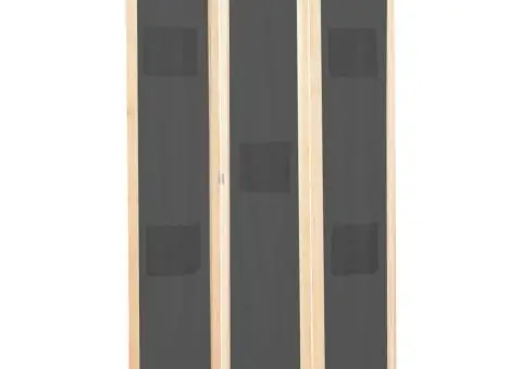 Paravan de cameră cu 3 panouri, gri, 120x170x4 cm, textil - 1/5