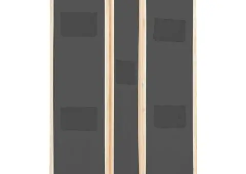 Paravan de cameră cu 3 panouri, gri, 120x170x4 cm, textil - 3/5