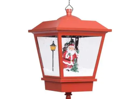 Felinar suspendat cu LED și Moș Crăciun, roșu, 27x27x45 cm - 3/5