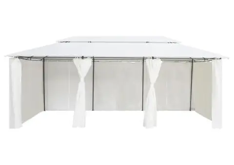 Pavilion cu perdele, alb, 600 x 298 x 270 cm, 180g/m² - 2/5