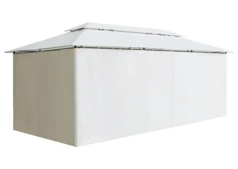 Pavilion cu perdele, alb, 600 x 298 x 270 cm, 180g/m² - 3/5