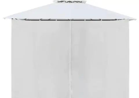 Pavilion cu perdele, alb, 600 x 298 x 270 cm, 180g/m² - 5/5