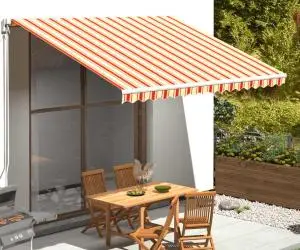 Pânză de rezervă copertină, galben și portocaliu, 4x3 m