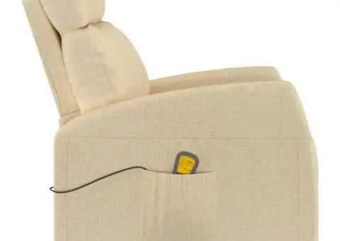 Fotoliu de masaj, crem, material textil - 4/5