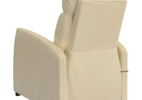 Fotoliu de masaj, crem, material textil - 5/5