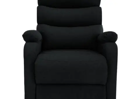 Fotoliu de masaj cu ridicare, negru, material textil - 3/5