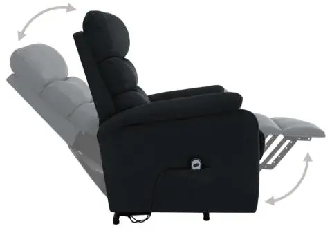 Fotoliu de masaj cu ridicare, negru, material textil - 5/5