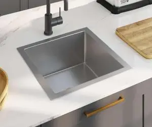 Chiuvetă de bucătărie lucrată manual, oțel inoxidabil