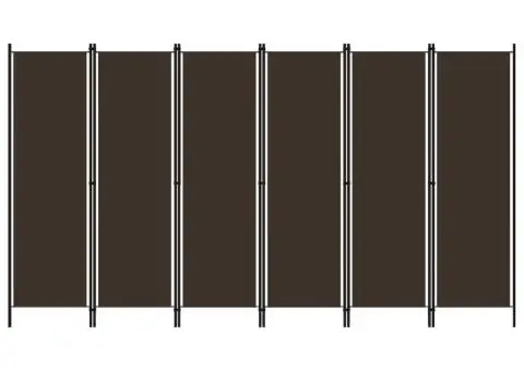 Paravan de cameră cu 6 panouri, maro, 300 x 180 cm - 1/5