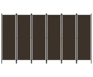Paravan de cameră cu 6 panouri, maro, 300 x 180 cm