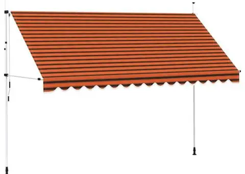 Copertină retractabilă manual, portocaliu și maro, 400 cm - 2/5