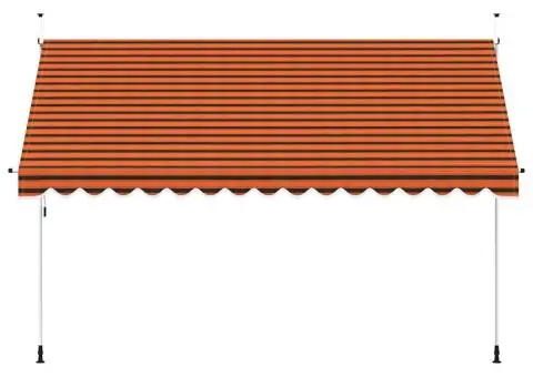 Copertină retractabilă manual, portocaliu și maro, 400 cm - 3/5