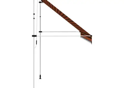 Copertină retractabilă manual, portocaliu și maro, 400 cm - 4/5