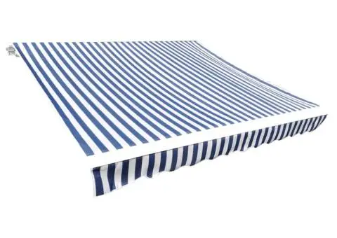 Pânză copertină, albastru & alb, 4x3 m (cadrul nu este inclus) - 1/5