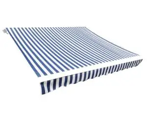 Pânză copertină, albastru & alb, 4x3 m (cadrul nu este inclus)