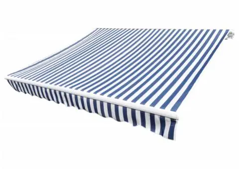 Pânză copertină, albastru & alb, 4x3 m (cadrul nu este inclus) - 2/5