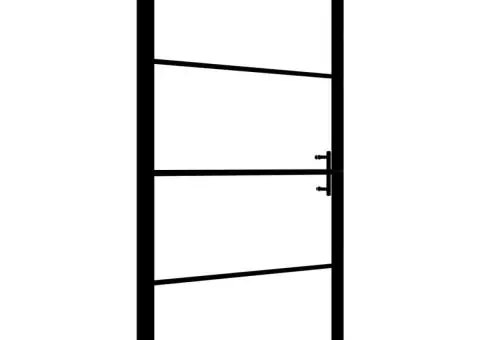 Ușă de duș, negru, 81 x 195 cm, sticlă securizată mată - 2/5