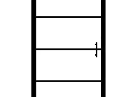 Ușă de duș, negru, 81 x 195 cm, sticlă securizată mată - 3/5