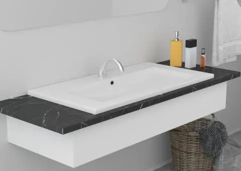 Chiuvetă încorporată, alb, 91 x 39,5 x 18,5 cm, ceramică - 1/5