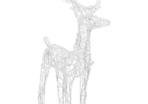 Reni de Crăciun, 2 buc., albastru, 80 LED-uri, acril - 4/5