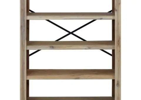 Bibliotecă cu 4 rafturi, 80x30x110 cm, lemn masiv de acacia - 3/5